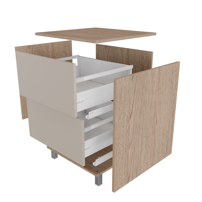 Ukážka zloženia skrinky z kvalitných materiálov