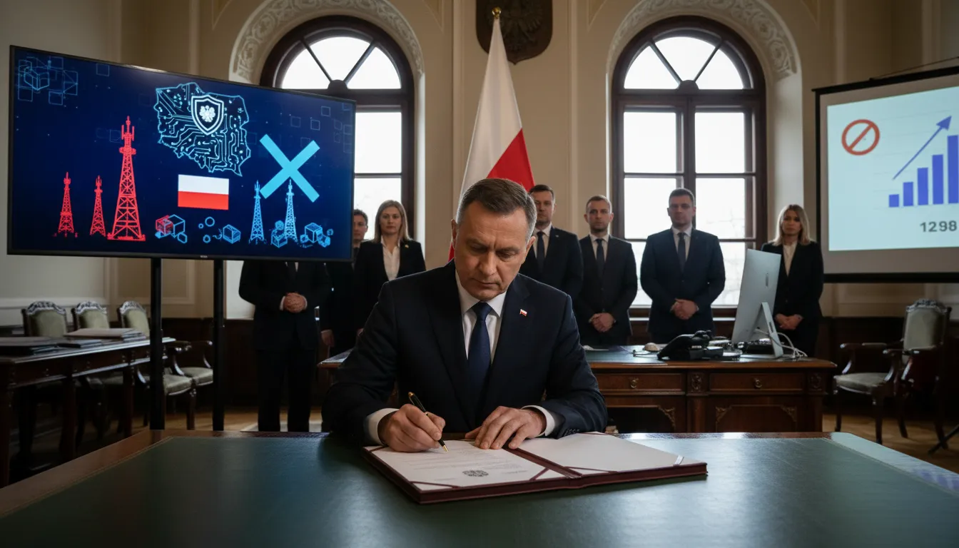 Lengyelország szigorítja a kibervédelmet: tiltás a Huawei és a ZTE számára