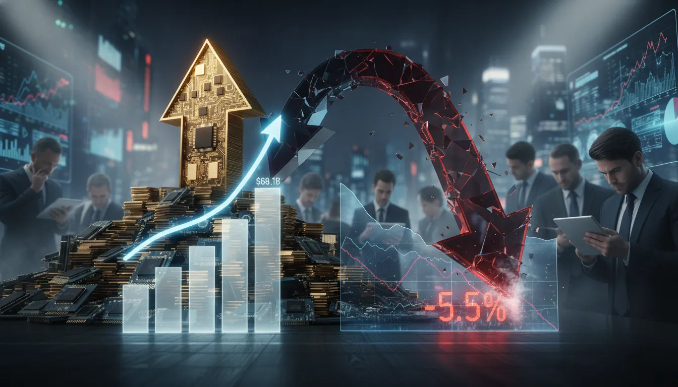 Az Nvidia rekordot döntő 68 milliárd dolláros negyedéve sem állította meg a részvény zuhanását