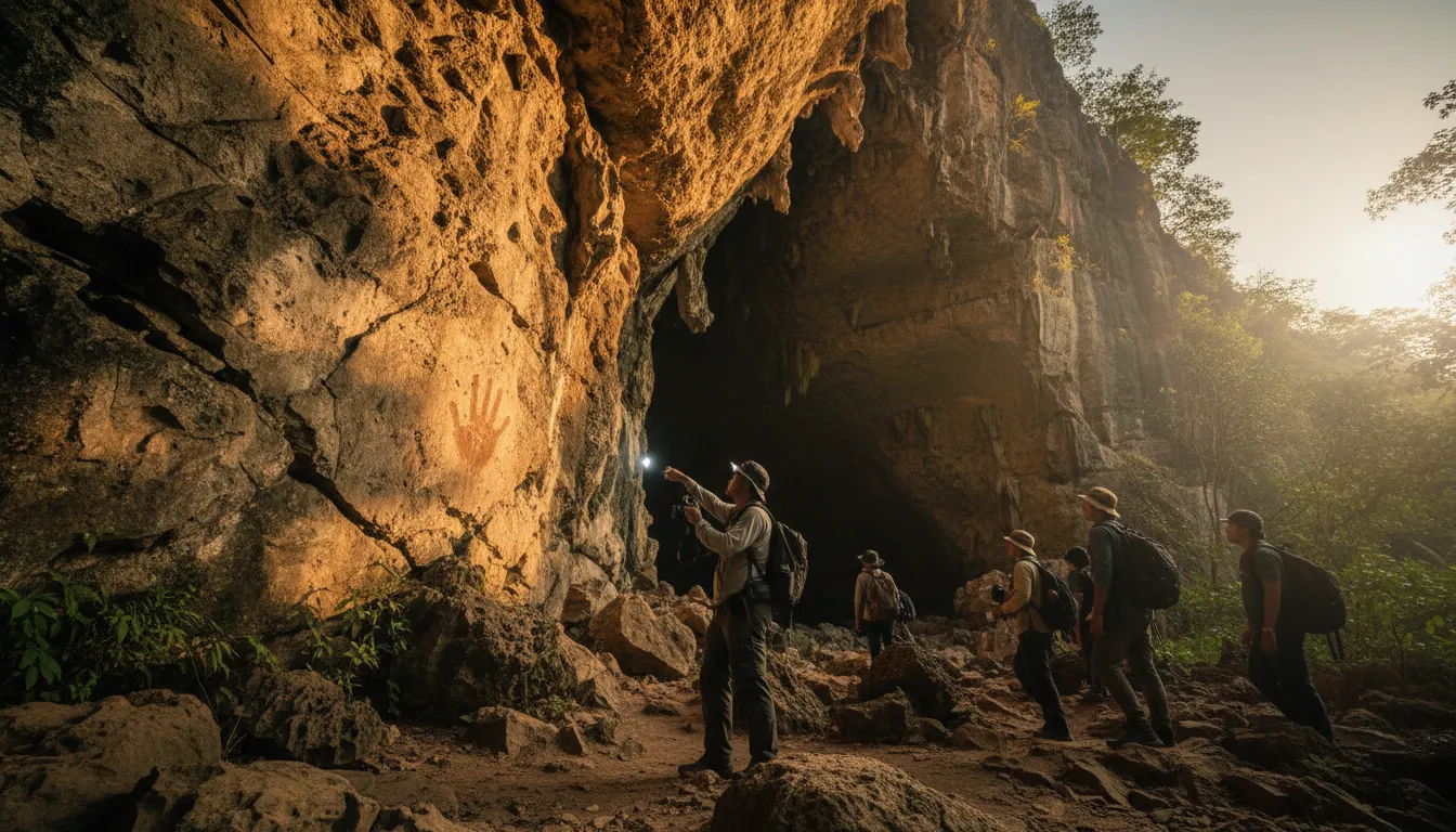 68,000-Year-Old Hand Stencil in Indonesia Is Oldest Cave Art